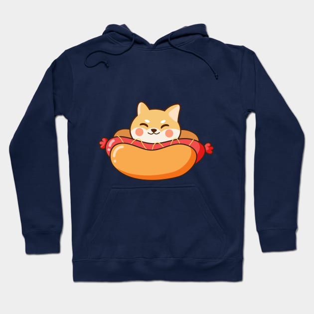 Shiba Inu Hotdog Hoodie by mintcorner